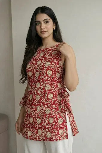 Rekha Halter Neck Short Kurti – Kalyanja